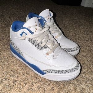 Jordan Kids White and Blue Sneakers
